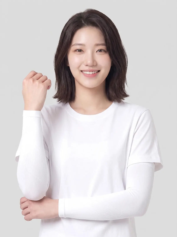 [DAISO] UV Protection Cooling Arm Sleeves (White) / [UV 최대 96% 차단] 자외선 차단 쿨 토시 여성 화이트