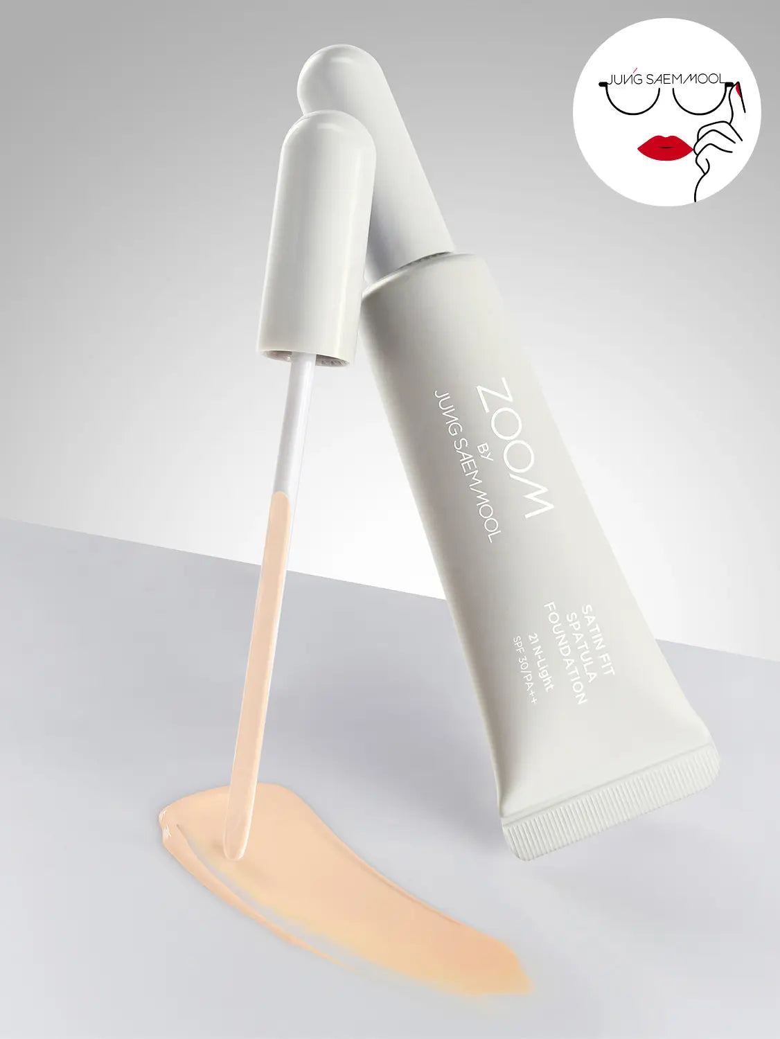 [Jum By Jung Saem Mool] JUNG SAEM MOOL Satin Fit Spatula Foundation 25ml (21N Light) / [21호 엔라이트]줌 바이 정샘물 새틴핏 스파츌라 파운데이션 25 ml
