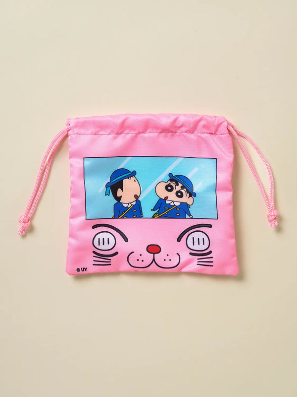 [DAISO] Crayon Shin-chan Printing String Pouch / 짱구 프린팅 스트링 파우치 버스
