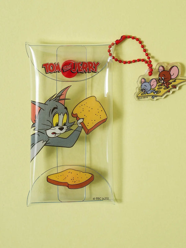 [DAISO] Tom and Jerry Snap Button Pouch Keychain / 톰과제리 똑딱이 키링 파우치 톰