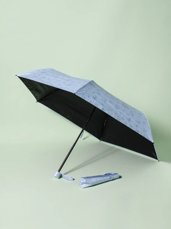 [DAISO] Mini Flower 3-Section Automatic Folding Umbrella (UV 99% Block) - 49cm, Blue / [UV 최대 99% 차단] 미니 플라워 3단 암막 우양산 6K 49 cm 블루