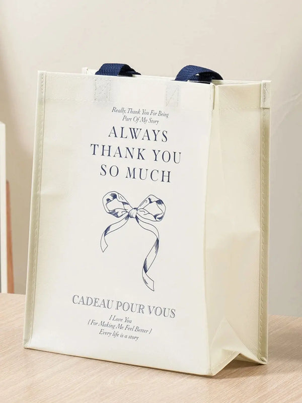 [DAISO] Premium Vertical Non-Woven Bag - Ivory / 고급 세로형 부직포 백 아이보리