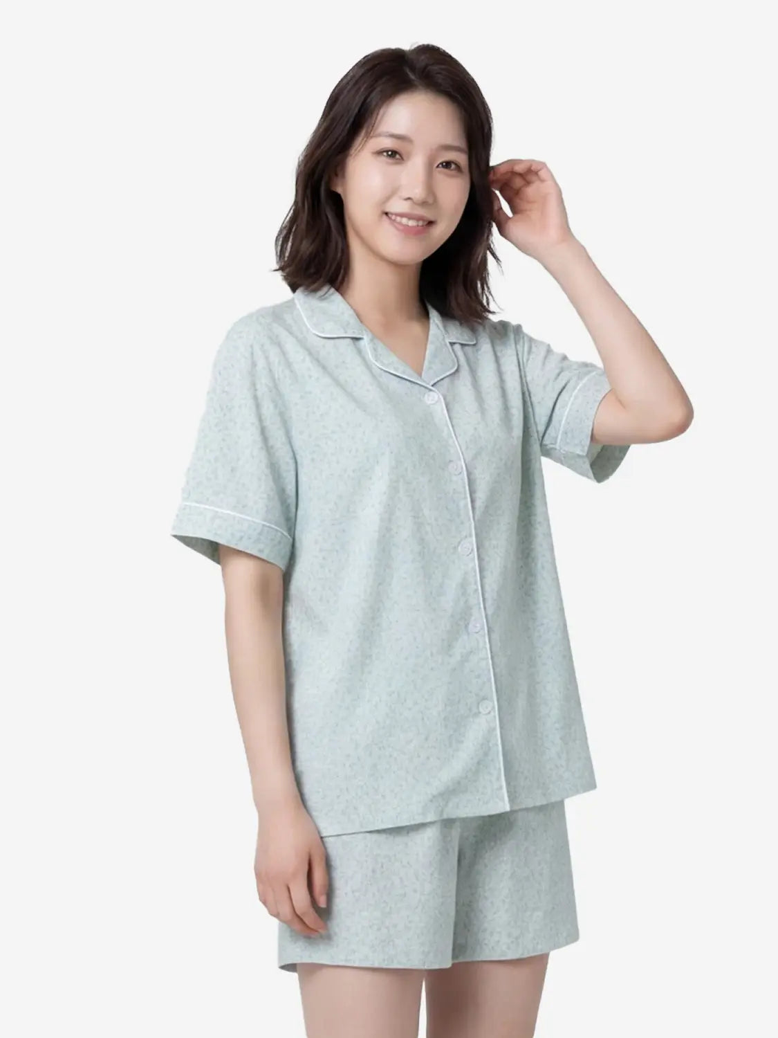 [DAISO] Rayon Lyocell Shorts Pajamas - Mint / 레이온 리오셀 반바지 파자마 M 민트