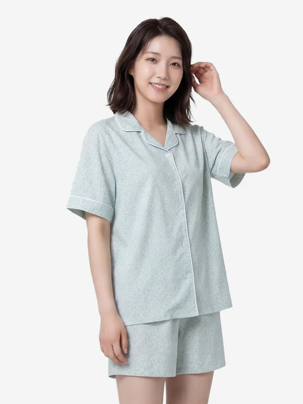 [DAISO] Rayon Lyocell Shorts Pajamas - Mint / 레이온 리오셀 반바지 파자마 M 민트