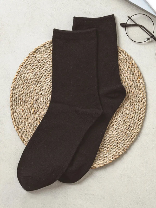 [Monput] Monfoot Men's Basic Mid-Calf Socks - Black / 몬풋 남성 기본 중목 양말 블랙