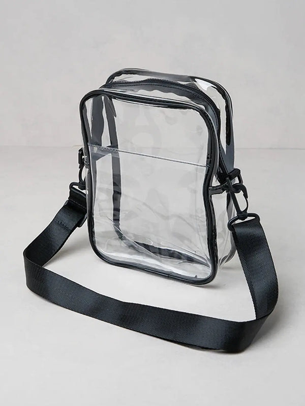 [DAISO] Basic Clear Crossbody Bag Black / 베이직 투명 크로스백 블랙