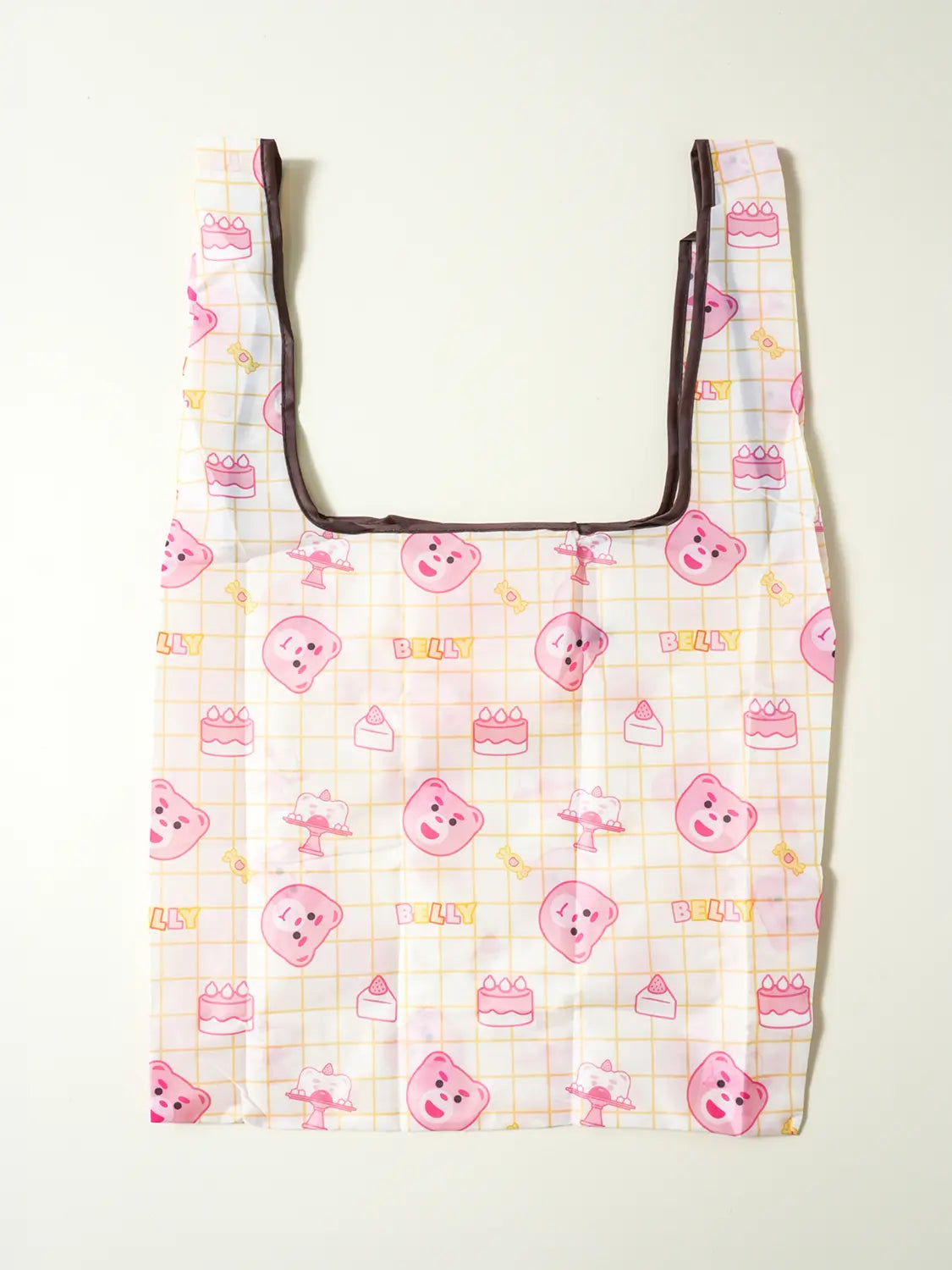 [DAISO] Bellygom Foldable Market Bag - Ivory / 벨리곰 접이식 시장 가방 아이보리