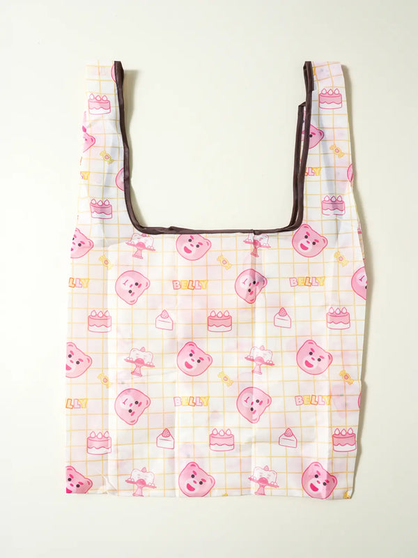 [DAISO] Bellygom Foldable Market Bag - Ivory / 벨리곰 접이식 시장 가방 아이보리