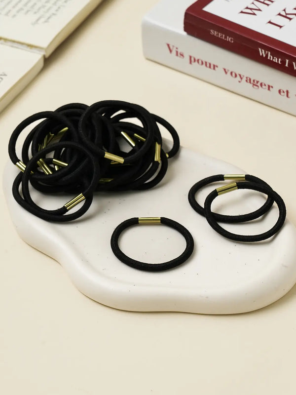 [DAISO] Black Hair Ties (Pack of 50) / 블랙 머리끈 50개입