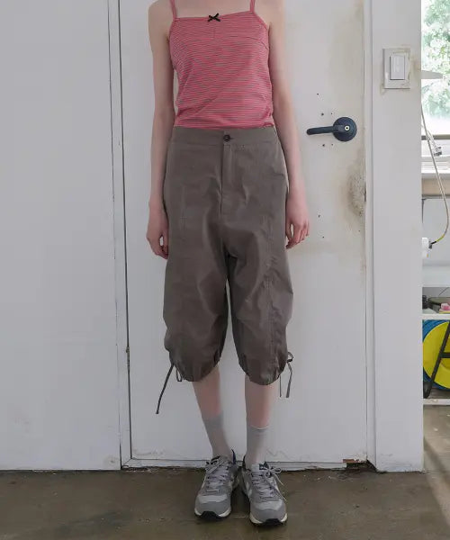 [NOCONTENT] Pintuck String Pants - Brown / 371. 핀턱 스트링 팬츠 _ 브라운