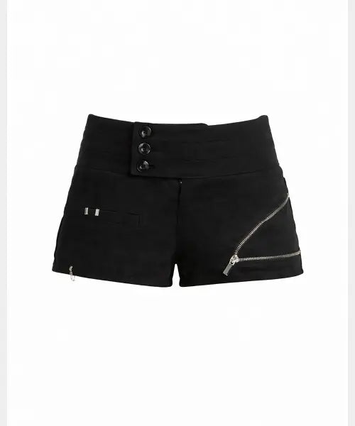 [SØAR] Clip zip placket short pants (BLACK)