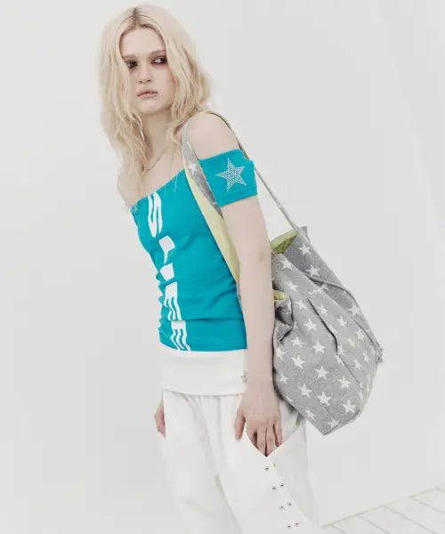 [SETUP-EXE] VERTICAL OFF-SHOULDER TOP / MINT