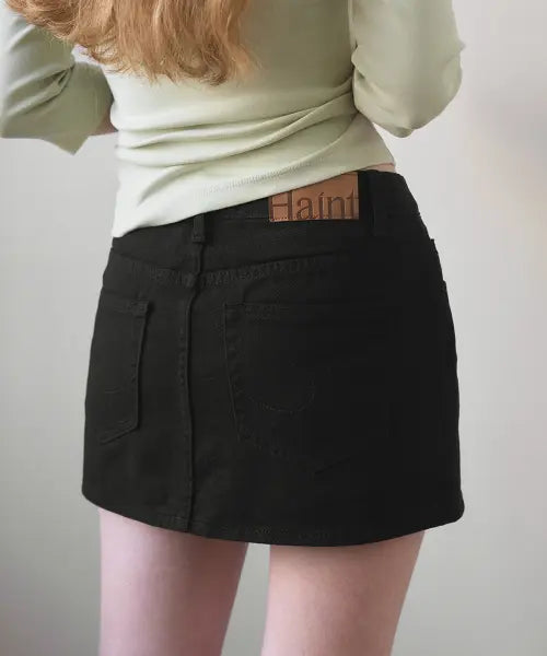 [HAINT] LOW RISE INNER PANTS MINI SKIRT 2COL_BLACK