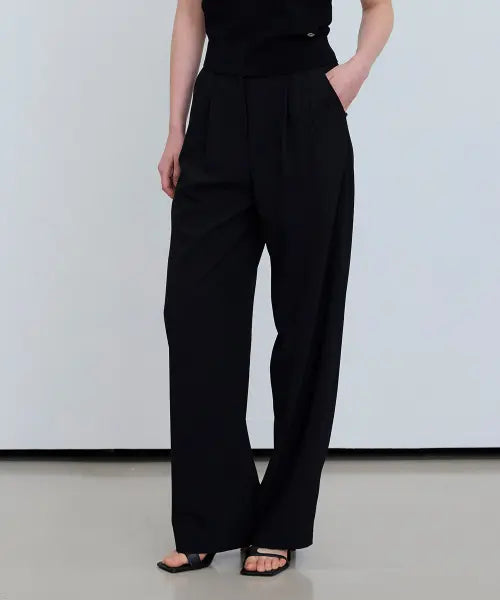 [MIND BRIDGE WOMEN] [ON][W][Cool][Choose two tuck] Summer Daily Wide Slacks - 3color / [ON][W][쿨][투턱 선택]써머 데일리 와이드 슬랙스 - 3color