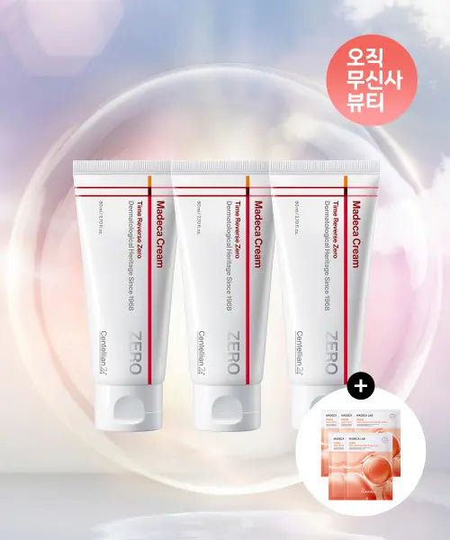 [CENTELLIAN24] Madeca Cream Time Reverse Zero 80ml (3 Bottles + 5 Gel Masks, PDRN/Hyaluronic Acid Choice) / 마데카크림 타임리버스 제로 80ml 3개+겔마스크 5매 (PDRN/히알루 택1)