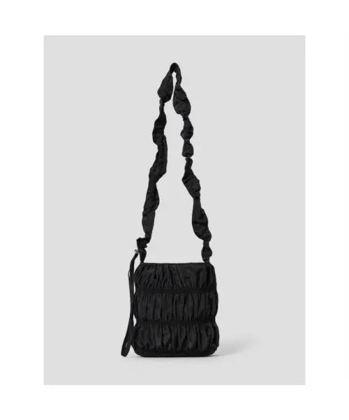 [8SECONDS] 3-Tier Shirring Crossbody Bag Small - Black / 3단 셔링 크로스백 스몰  블랙