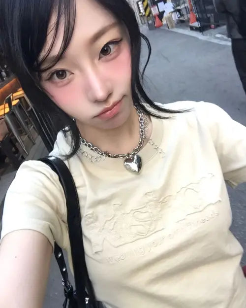 [KISHOR] KISHOR PIGMENT APPLIQUÉ TEE / 피그먼트 아플리케 반팔티 (3color)