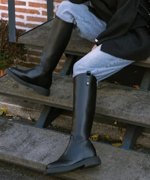 [DIFFERSHOE] ROVEN LONG BOOTS 7.5CM / 로벤 롱 부츠 7.5CM [블랙]