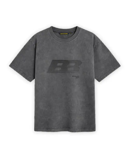 [ABEEHUMS] Pigment Dyeing Motion Short Sleeve T-Shirt / 피그먼트 다잉 모션 반팔 티셔츠 ABH365-109 챠콜