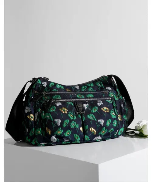 [DAKS WOMENS ACCESSORIES] Green Floral Pattern Fabric Crossbody Bag / 그린 플라워 패턴 원단 크로스백_DCBA6E511E3
