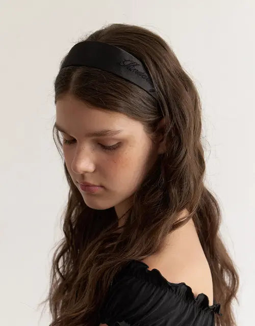 [KINDABABY] classic satin hairband - black