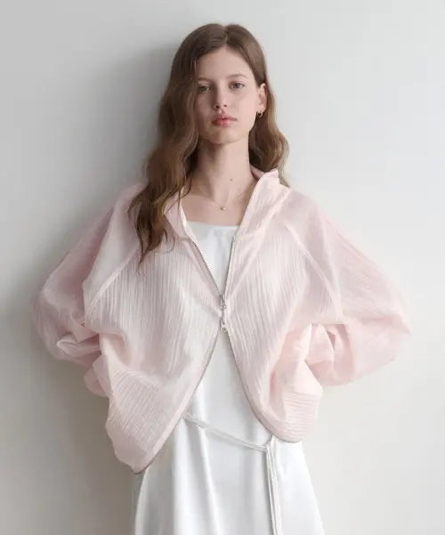 [LENAV] esy rainy hoodie jacket (peach)