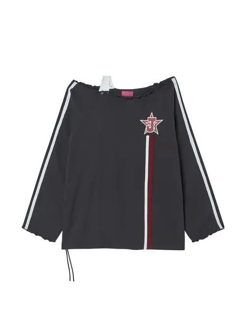 [NYXX] BABY DEVIL Off-Shoulder Top Charcoal / TNSW BABY DEVIL OFF SHOULDER CHARCOAL
