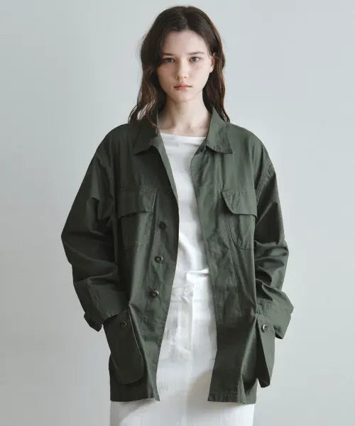 [WEDNESDAYOASISFORWOMEN] W/French Work Safari Jacket_KHAKI(WC25-SH02) / W/프렌치 워크 사파리 자켓_KHAKI(WC25-SH02)