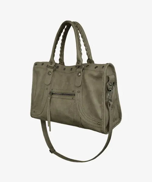 [BLACK PURPLE] Velton Curve Tote Bag_Khaki / 벨튼 커브 토트백_카키 Velton Curve Tote Bag_Khaki