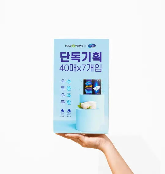 [silcot] Circcotto Uru Uru Cotton Pads, 40 Count, 7 Packs (Large Quantity Set, Olive Young Exclusive) / 시루콧토 우루우루 40매 7개입 대용량기획(올리브영 단독)
