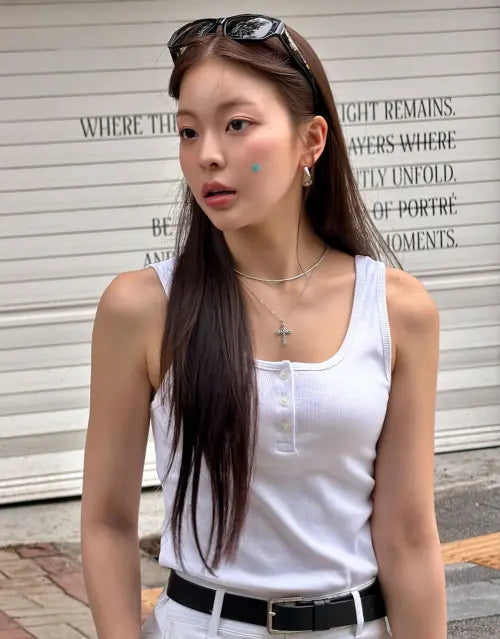 [GIORDANO] Ribbed Henley Neck Tank Top / 립 헨리넥 탱크탑 326532 [4color]