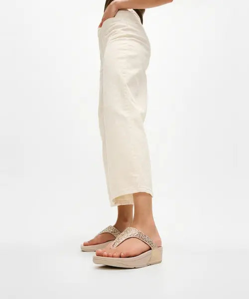 [FITFLOP] Lulu Crystal Mix Metallic Toe Post Sandals - Platino / 여성 루루 크리스탈 믹스 메탈릭 토 포스트 샌들 - 플라티노 (FT64K2T169)
