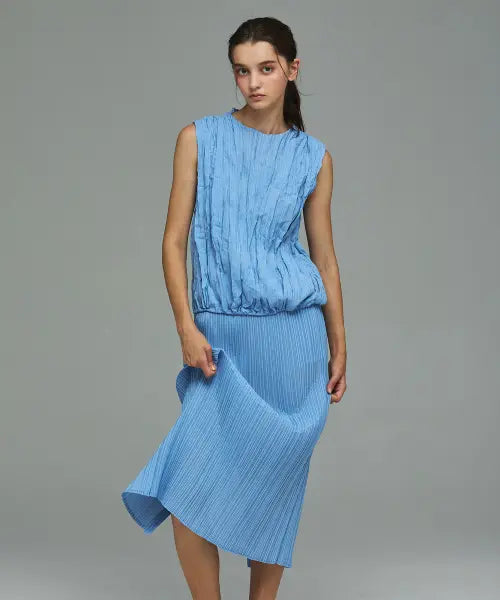 [YOYOYOY] Natural Texture Pleated Midi Skirt / 내추럴 텍스처 플리츠 미디 스커트_3colors