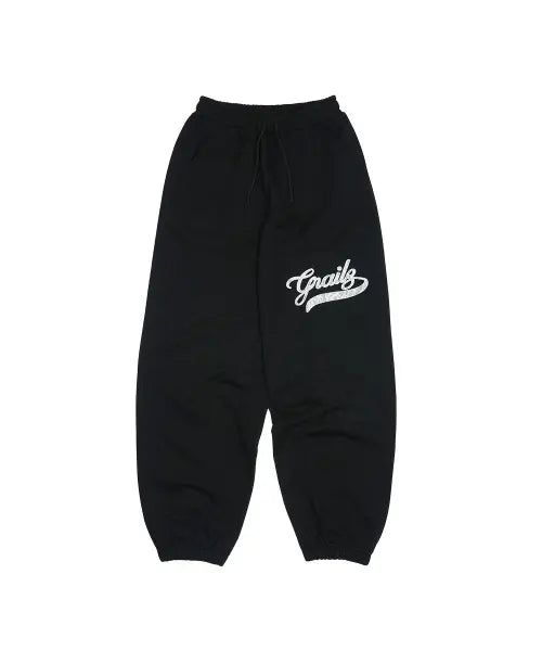 [GRAILZ] LACE APPLIQUE SWEAT PANTS [BLACK]
