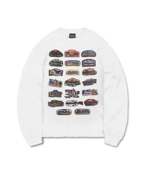 [DURT] WESTERN PATCH LONG SLEEVE TEE (LIGHT GREY)