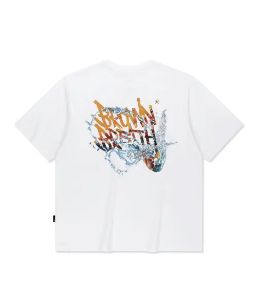 [BROWNBREATH] SPLASH TAG TEE - WHITE