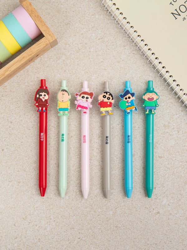 [DAISO] Crayon Shin-chan Knock-Knock Color Gel Pen Set / 짱구 노크식 컬러 젤펜 세트