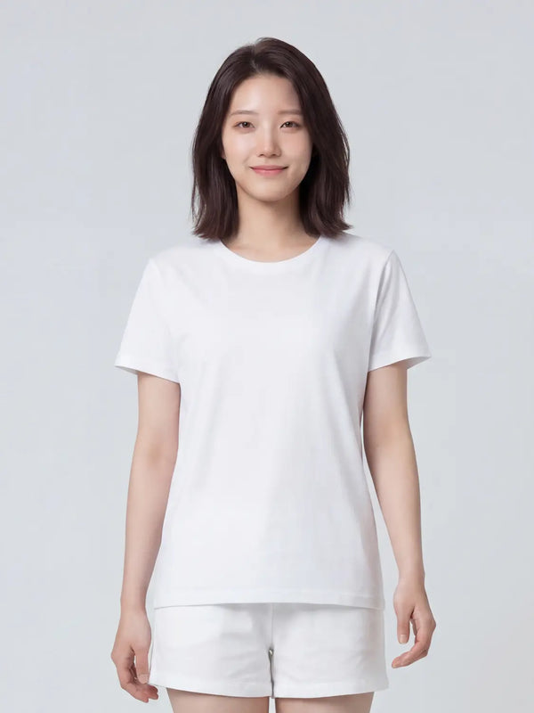 [DAISO] Easy Cool Cotton Regular Fit T-Shirt (XL) (White) / 이지쿨코튼 레귤러핏 티셔츠(XL)(화이트)