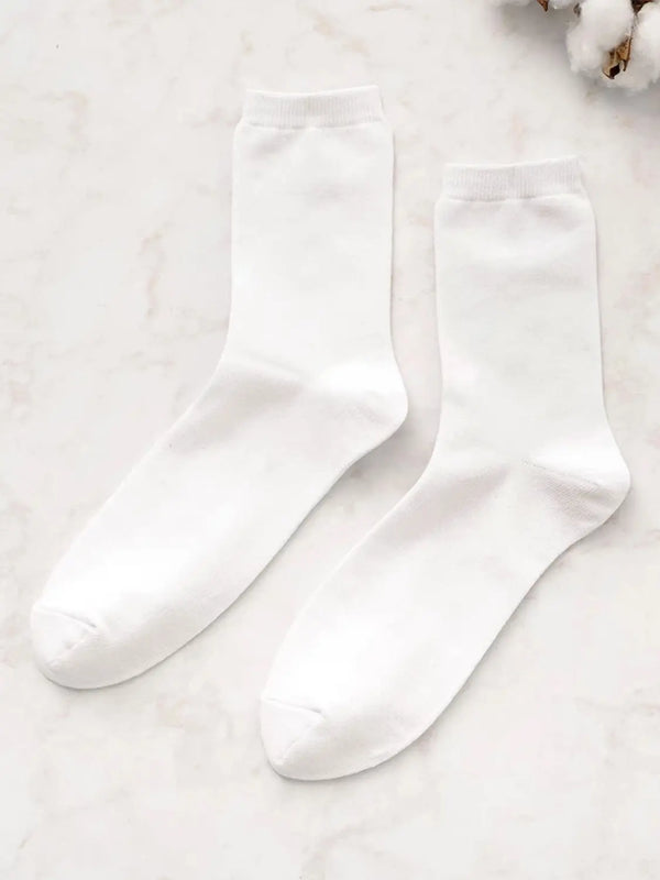 [Kikiya Socks] Kikiyax Socks Men's Basic Mid-Calf Socks - White / 키키야삭스 남성 기본 중목 양말 화이트