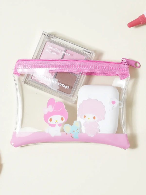 [DAISO] My Melody Transparent Flat Pouch Small / 마이멜로디 투명 납작 파우치 소형