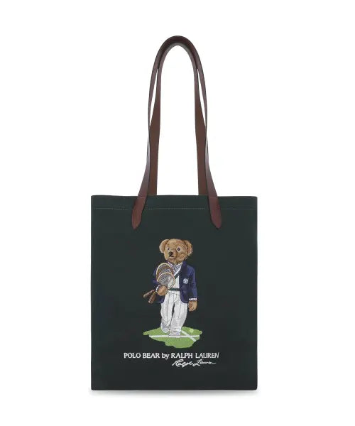 [POLO RALPH LAUREN] SHOPPER-TOTE-MEDIUM CANVAS-GREEN / 윔블던 폴로 베어 쇼퍼 토트-그린