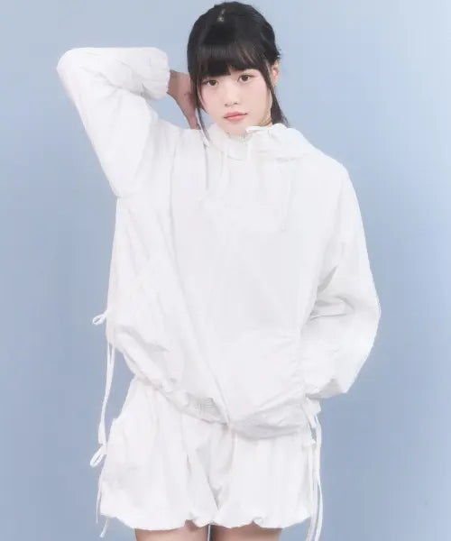 [KIRSH] LACE POINT LOOSE-FIT WINDBREAKER(WHITE) / 레이스 포인트 루즈핏 윈드브레이커 [화이트]