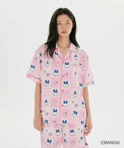 [SPAO] Tamagotchi Y2K Patchwork Short Sleeve Pajama (Pink) / [다마고치] Y2K 패치워크 반팔 파자마(Pink)_SPPPG25U07