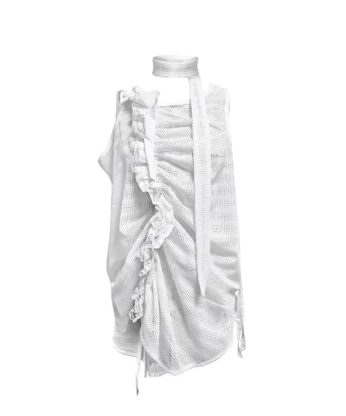 [JUNGDO] MASH FLOWING SLEEVELESS . WHITE