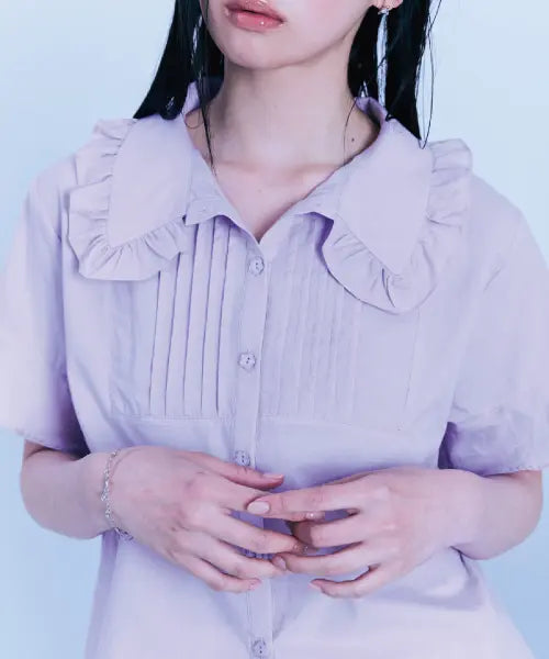 [GUWOLSIBIL] Bohemian Accordion Shirt Purple