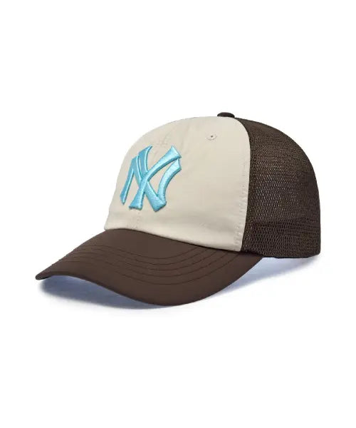 [MLB] Sportive Color Block Mesh Cap NY (Brown) / 스포티브 컬러 블럭 메쉬캡 NY (Brown)