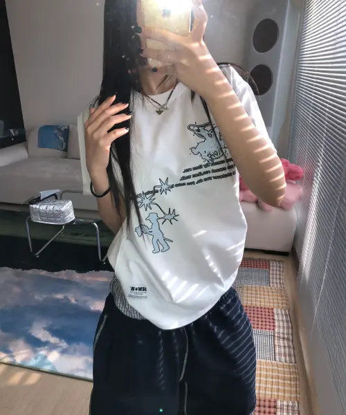 [SEW-B] SPARK Oversized Short-Sleeve T-Shirt / SPARK 오버핏 반팔티