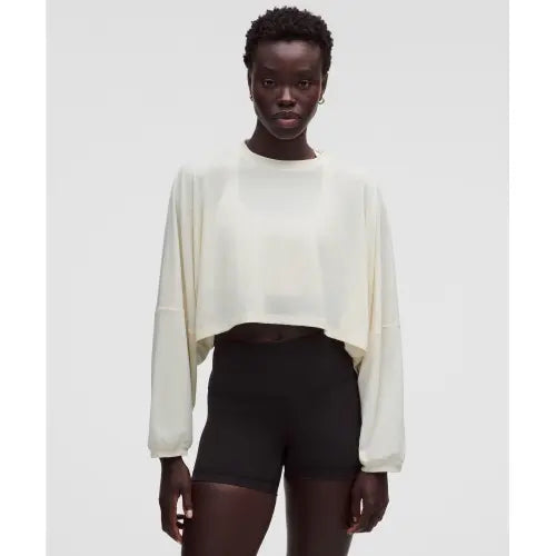 [LULULEMON] Easy Set Relaxed Crop Long Sleeve Shirt *Wordmark / 이지셋 릴랙스드 크롭 롱슬리브 셔츠 *워드마크  LTIV