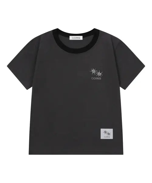 [COIRIS] RORA SMALL LOGO HALF T (13COLOR) / 로라 스몰 로고 배색 반팔 티 (13컬러)