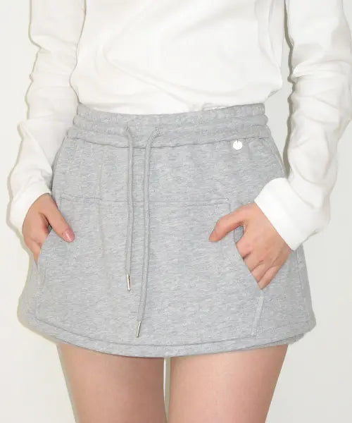 [RONRON] FRONT POCKET SKIRT PANTS GREY